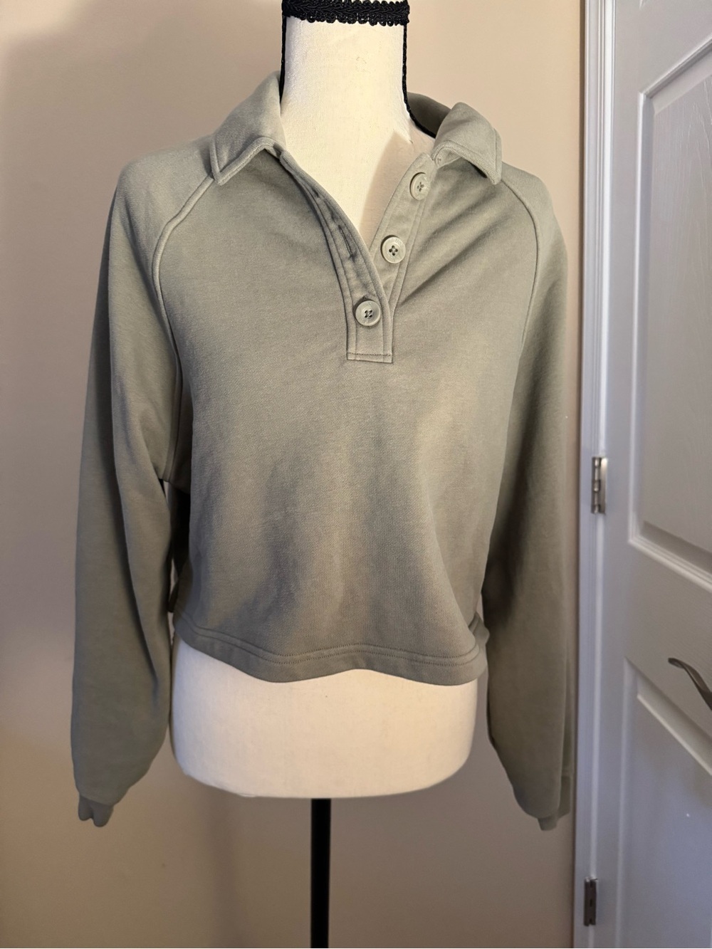 UGG Sage Green Button-Placket Pullover